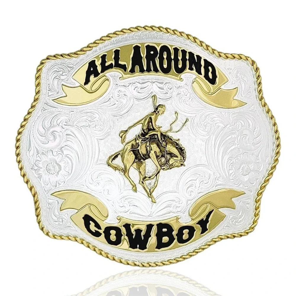 Montana Silversmiths Fine Silver All Around Cowboy Buckle - Retail $150 -‎ NEW